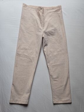 Tea Collection Girls' Ballet Pink/Gold Metallic Striped Capri  Leggings, Size 12